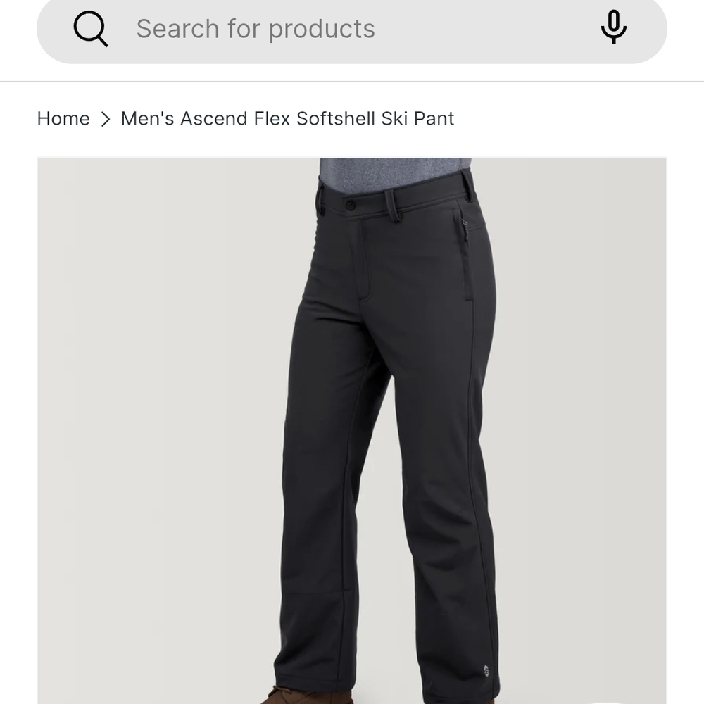 Men's Black Free Country Softshell Ski Pants